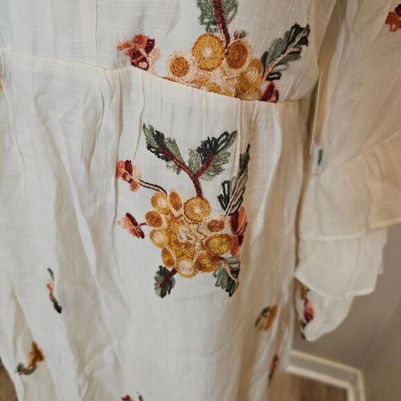 NWT Anthropologie Fig & Flower Bohemian V-Neck Floral Dress Size Small - Picture 3 of 7